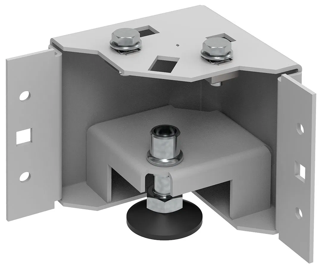 ITK by ZPAS Plinth corner h=100mm height adjustable grey (4pcs/set) RF ZP-BC35-B1-01-R