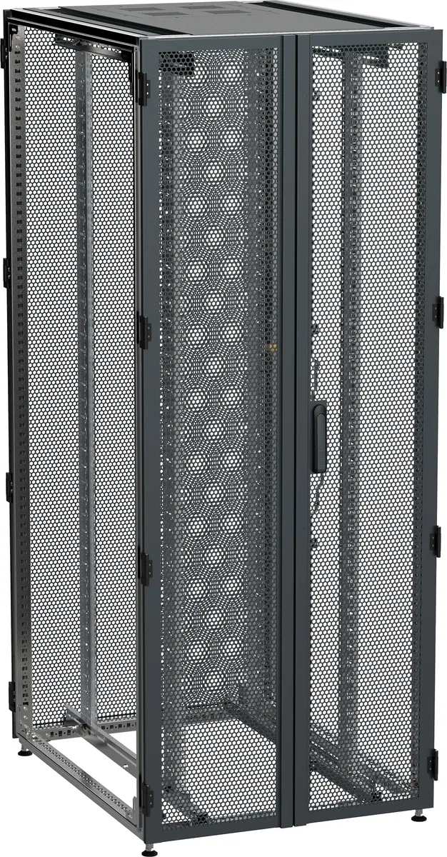 ITK by ZPAS Шкаф серверный 19" 42U 800х1200 двухстворчатые перфорированные двери черный РФ ZP05-42U-0812-P2P-R