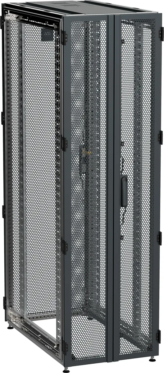 ITK by ZPAS Шкаф серверный 19" 45U 600х1000 двухстворчатые перфорированные двери черный РФ ZP05-45U-0610-P2P-R