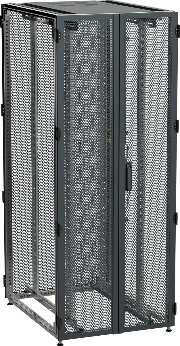 ITK by ZPAS Шкаф серверный 19" 45U 800х1200 двухстворчатые перфорированные двери черный РФ ZP05-45U-0812-P2P-R