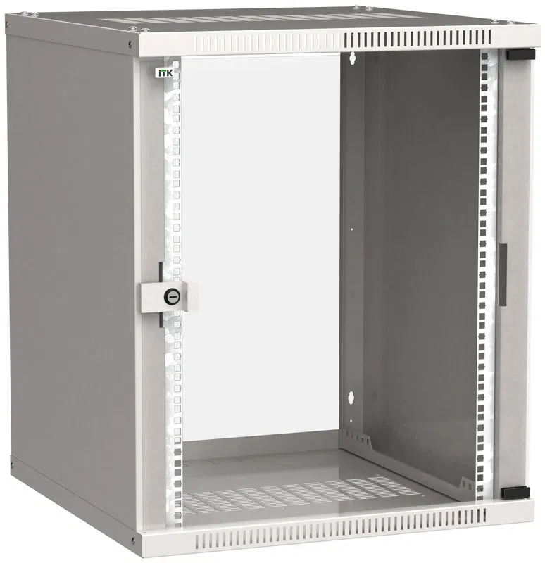 ITK Шкаф настенный LINEA WE 15U 600х650мм дверь стекло серый LWE3-15U67-GF