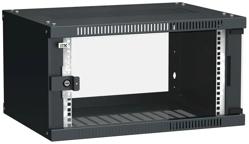 LINEA WE 6U 600x450mm 玻璃门 黑色 ITK LWE5-06U64-GF