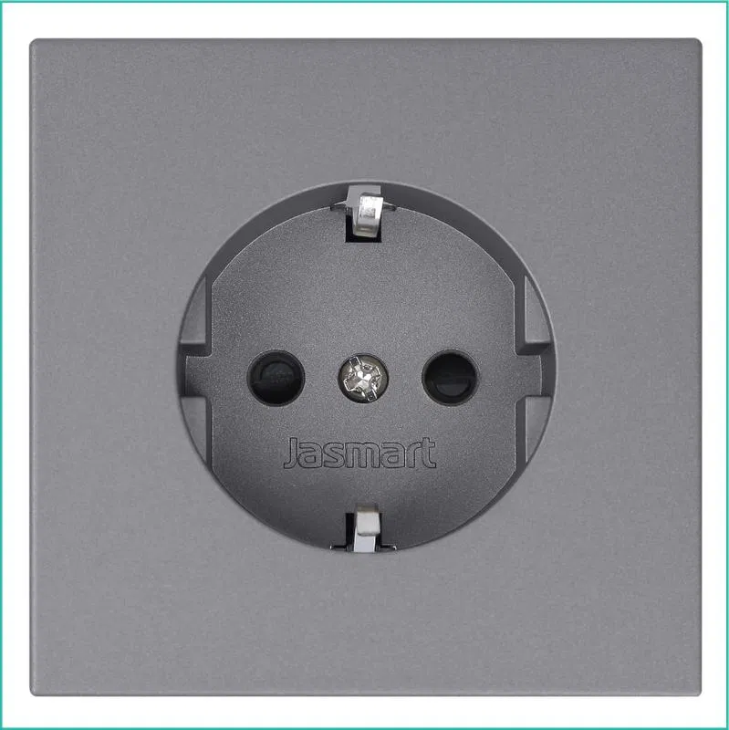 Розетка 1-м СП FD Shuko 16А IP20 с заземл. защ. шторки механизм никель Jasmart FD5501NI