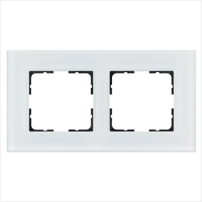 Рамка 2-м G-Glass стекло бел. White Glass Jasmart G1002GW