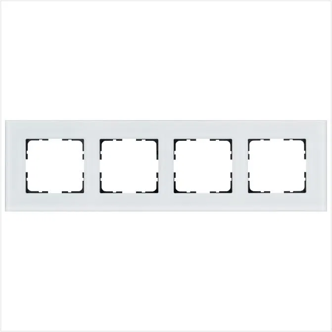 Рамка 4-м G-Glass стекло бел. White Glass Jasmart G1004GW