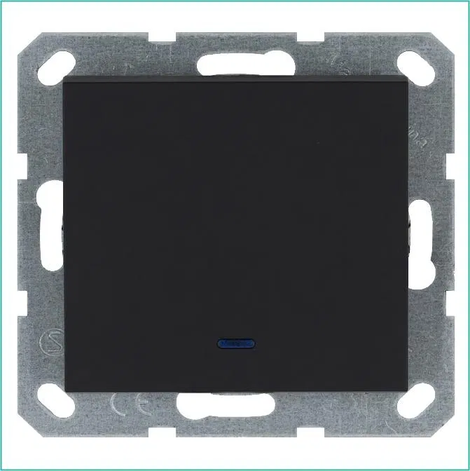 Выключатель 1-кл. 10А IP20 с подсветкой механизм черн. матовый soft touch Jasmart G3011NPB