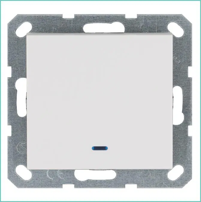 Выключатель 1-кл. 10А IP20 с подсветкой механизм бел. глянцевый Jasmart G3011NW