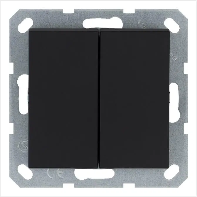 Переключатель перекрестный 2-кл. 10А IP20 механизм черн. матов. soft touch Jasmart G3014PB