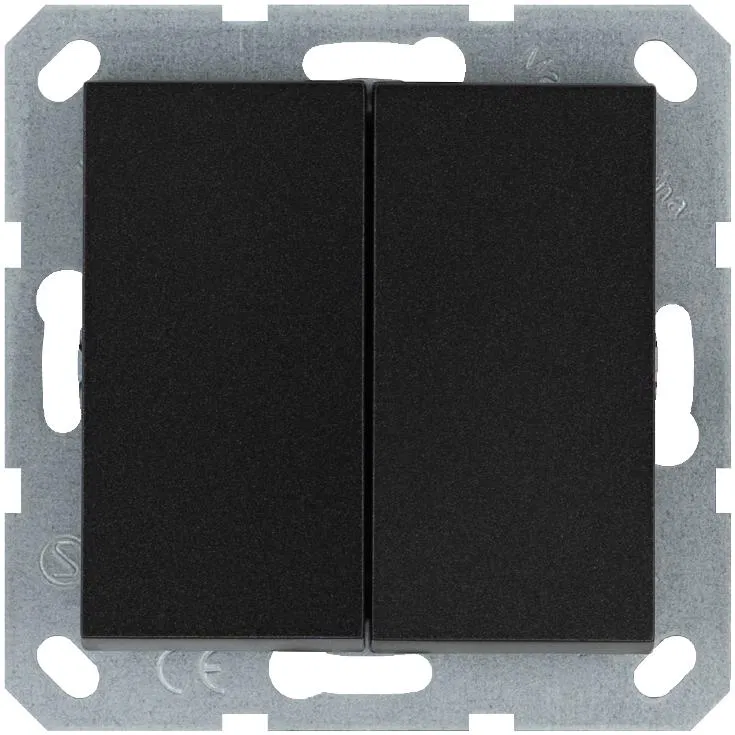 Кнопка 2-кл. 10А IP20 с переключающим контактом механизм антрацит Jasmart G3020B