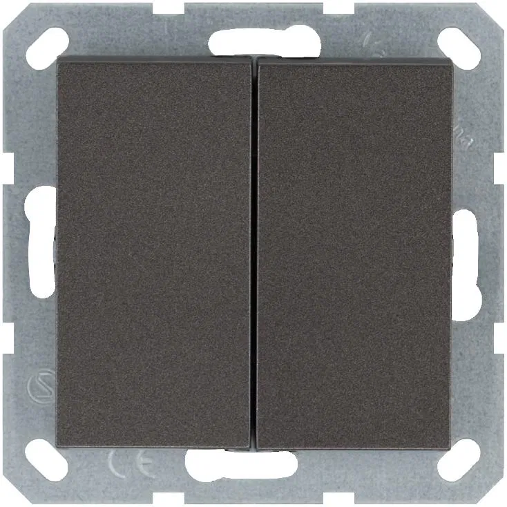 Кнопка 2-кл. 10А IP20 с переключающим контактом механизм мокко Jasmart G3020Z