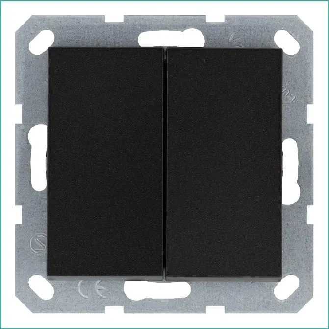Переключатель проходной 2-кл. 10А IP20 механизм антрацит Jasmart G3022B