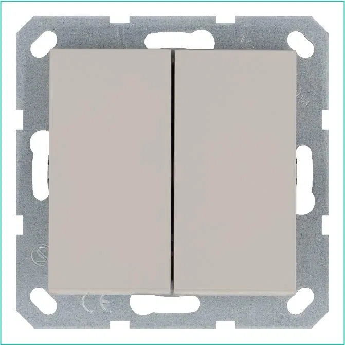 Переключатель проходной 2-кл. 10А IP20 механизм тауп Jasmart G3022T