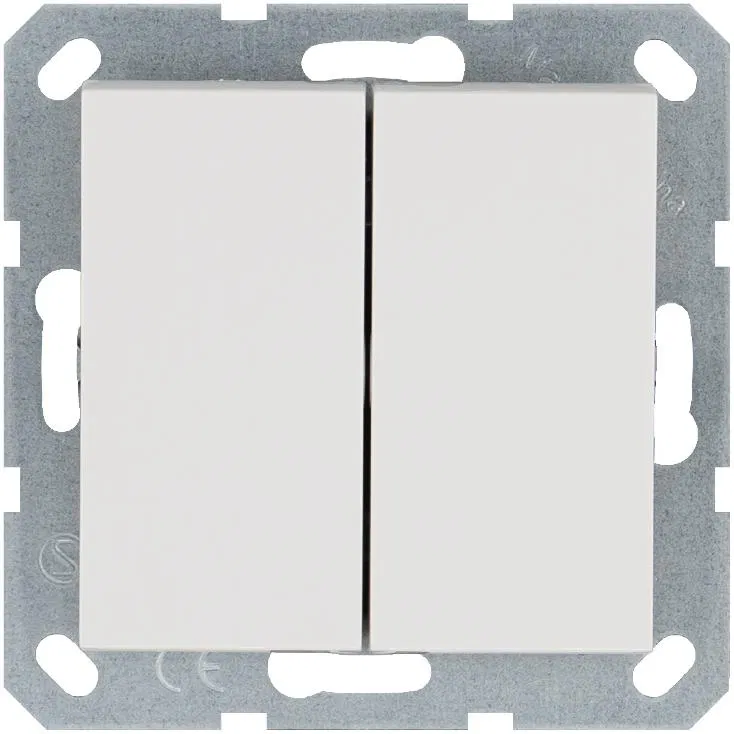 Переключатель проходной 2-кл. 10А IP20 механизм бел. глянцевый Jasmart G3022W