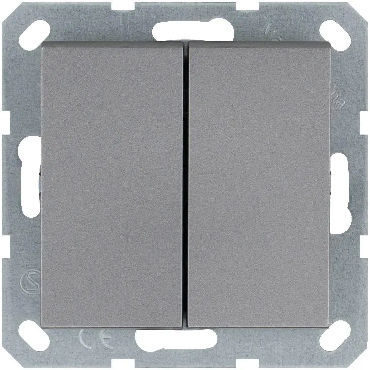 Выключатель 2-кл. 10А IP20 механизм алюм. Jasmart G3023S