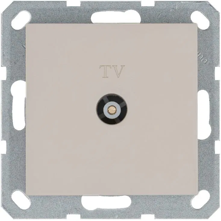 Розетка телевизионная проходная TV Ф9.5мм механизм тауп Jasmart G6002T