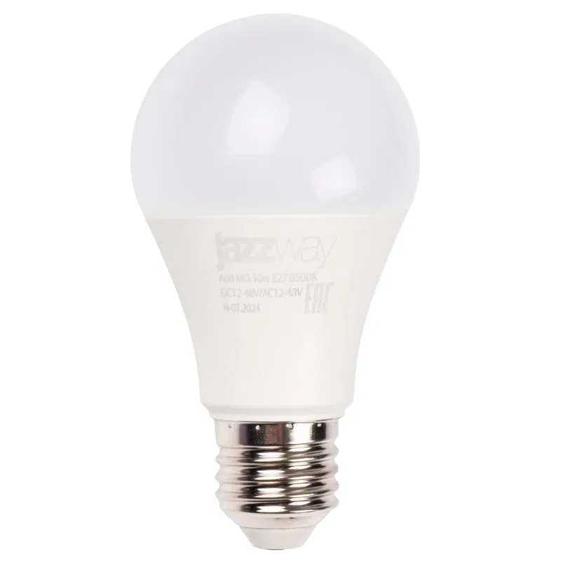 Лампа светодиодная низковольтная PLED-A60 MO 10Вт 6500К холод. бел. E27 12-48В AC/DC Pro JazzWay 5050532