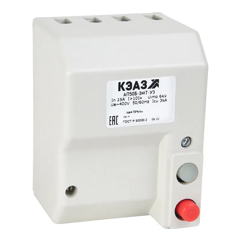 Circuit breaker 3p 50A 10In 5kA AP50B 3M U3 400V AC contacts 2p KEEZ 107198