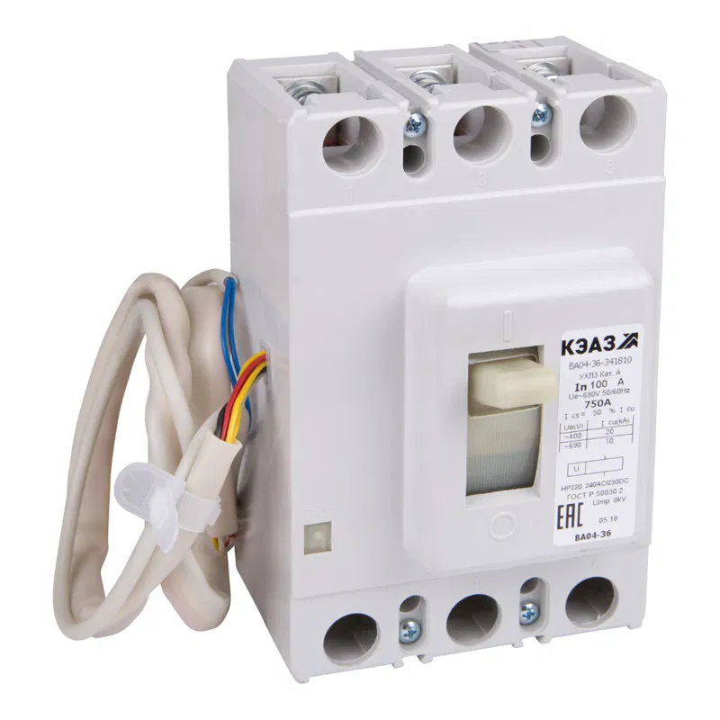 Circuit breaker 3p 250A 1500Im 20kA ВА04-36-341810 УХЛ3 440V DC HP=24V AC/DC КЭАЗ 221849