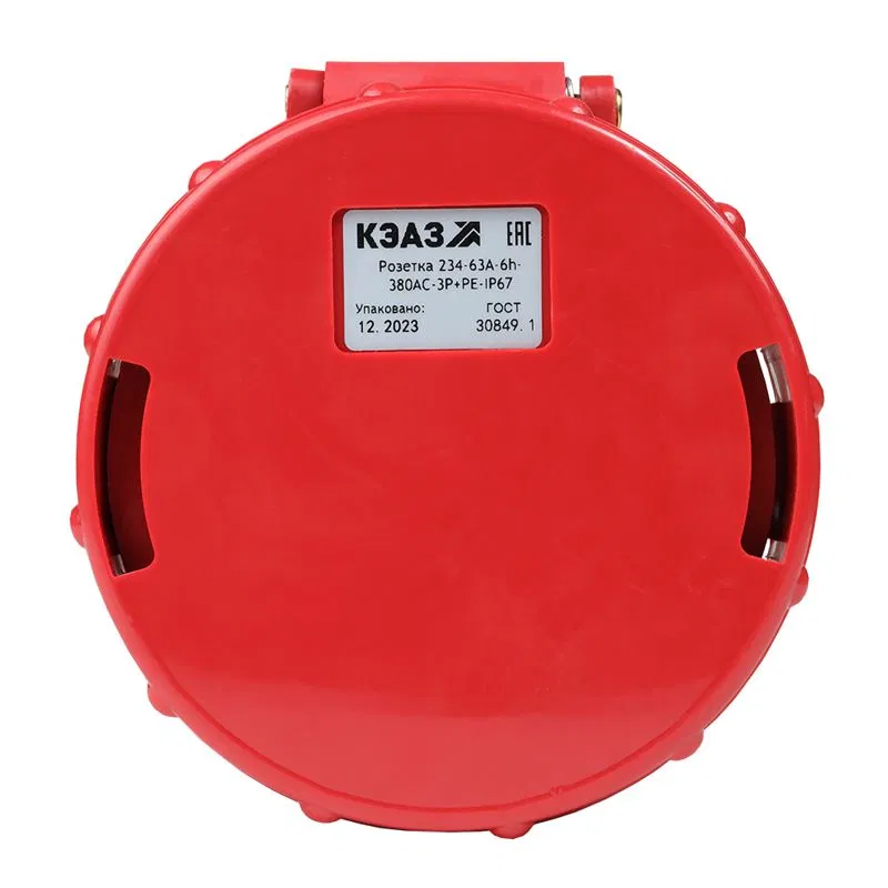 Розетка кабельная 234 63А 380AC 3P+PE 6ч IP67 КЭАЗ 222763