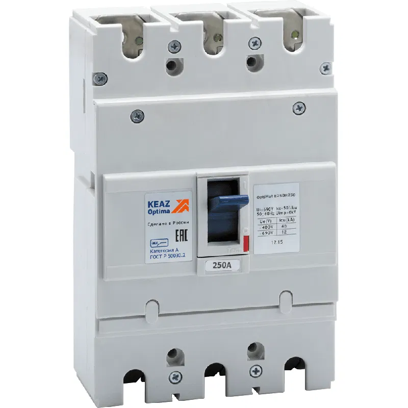 Automatic circuit breaker 3p 250A 40kA OptiMat E250H250 OM4 REG KEAZ 236197