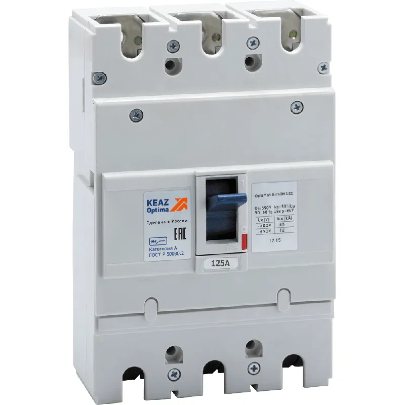 Circuit breaker 3p 125A 40kA OptiMat E250H125 УХЛ3 РЕГ КЭАЗ 242899