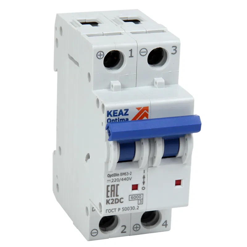 Modular circuit breaker 2p K 40A OptiDin BM63-2K40-DC-UKH3-REG KEAZ 243141