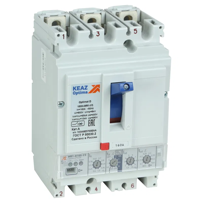Automatic circuit breaker 3p 250A adjustable range 100...250A 40kA OptiMat D250N MR1 U3 REG KEAZ 244075