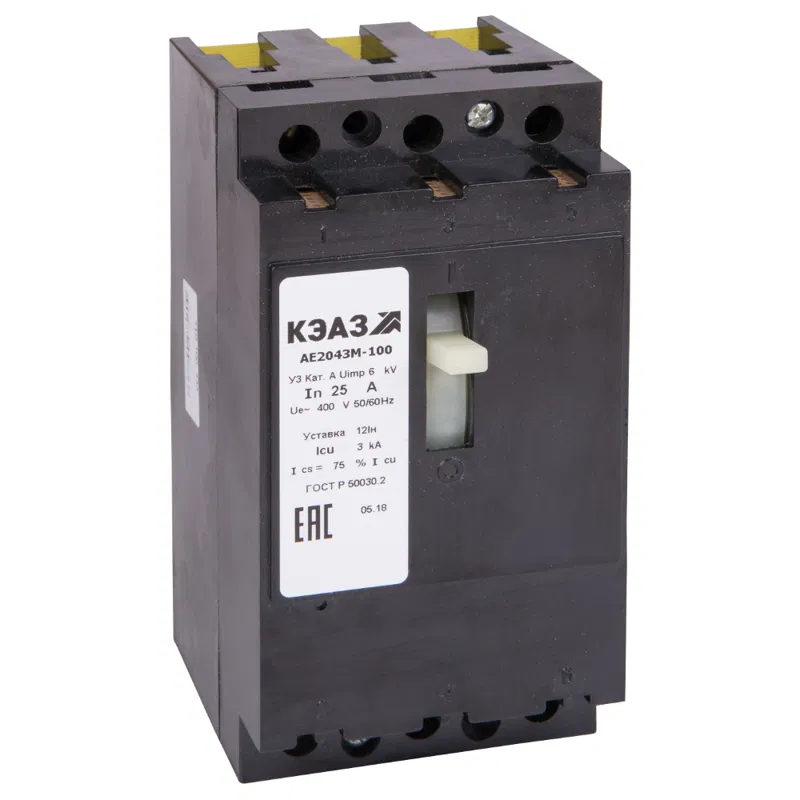 Circuit breaker 3p 20A 12I 4kA AE2043M-320 U3 400V AC HP=110V AC/DC KEAZ 272321