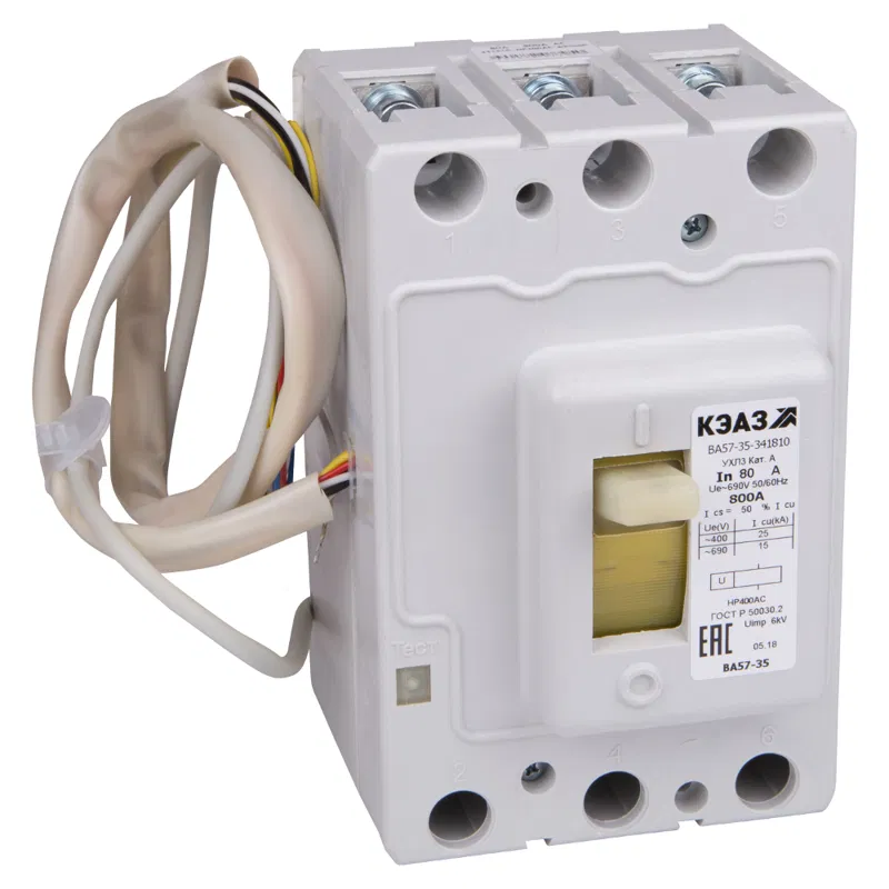 Circuit breaker 3p 80A 1000Im 25kA BA57-35-344710 UHL3 690V AC HP=230V AC/220V DC KEAZ 272703