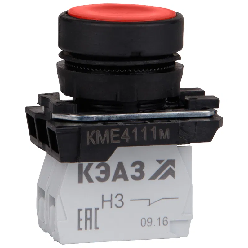 Button KME4501m-red-0no+1nz-cylinder-IP54 KÉAZ 273452