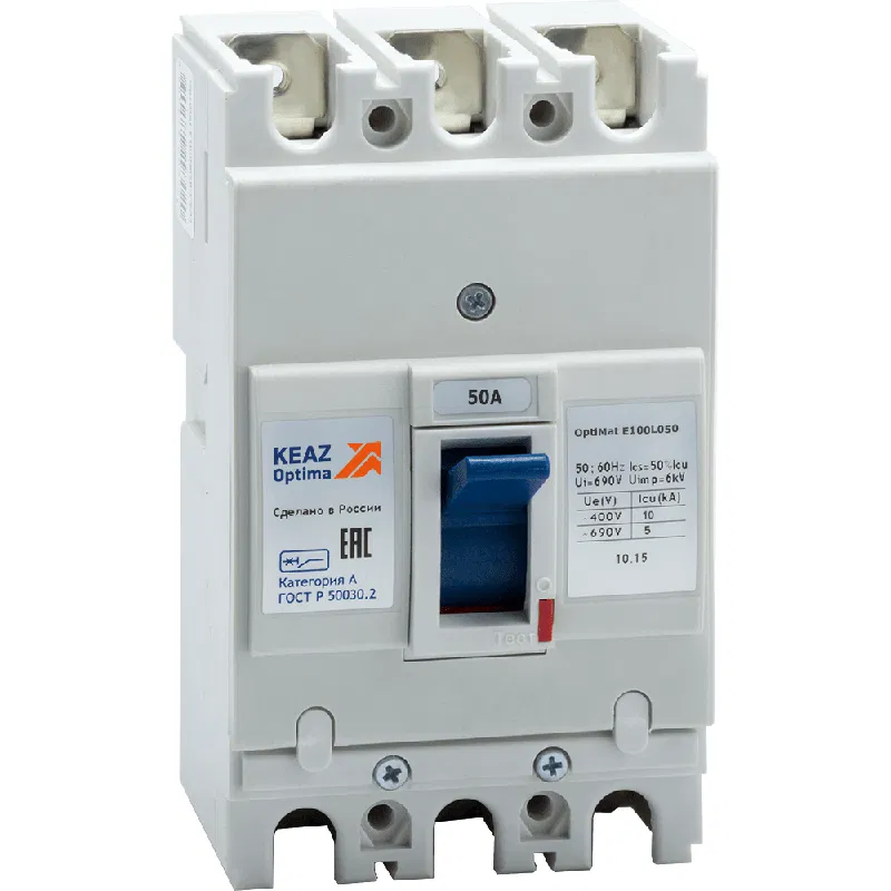 Automatic circuit breaker 3p 50A 10kA OptiMat E100L050 OM4 REG KEAZ 273892
