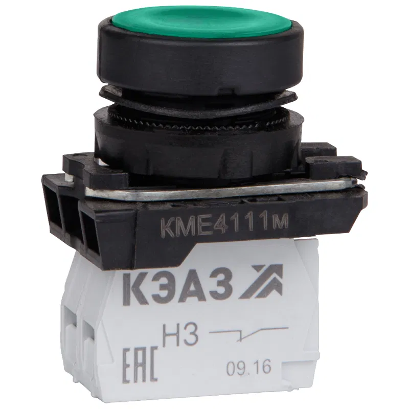 Button KME4122m-green-2no+2nc-cylinder-IP40 KEAZ 274299