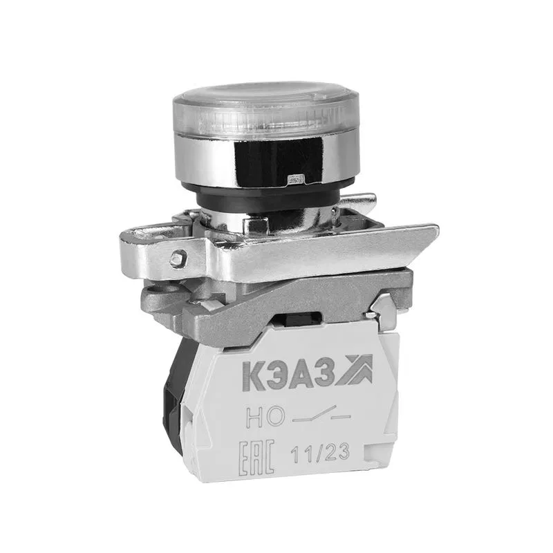 Button KME4510mLs-24V-white-1no+0nc-cylinder-indicator-IP54 KÉAZ 275182