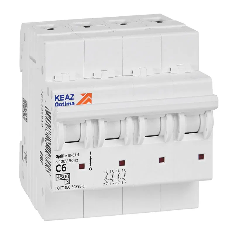 Modular automatic switch 4p C 6A OptiDin BM63-4C6-4.5-УХЛ3 КЭАЗ 326819