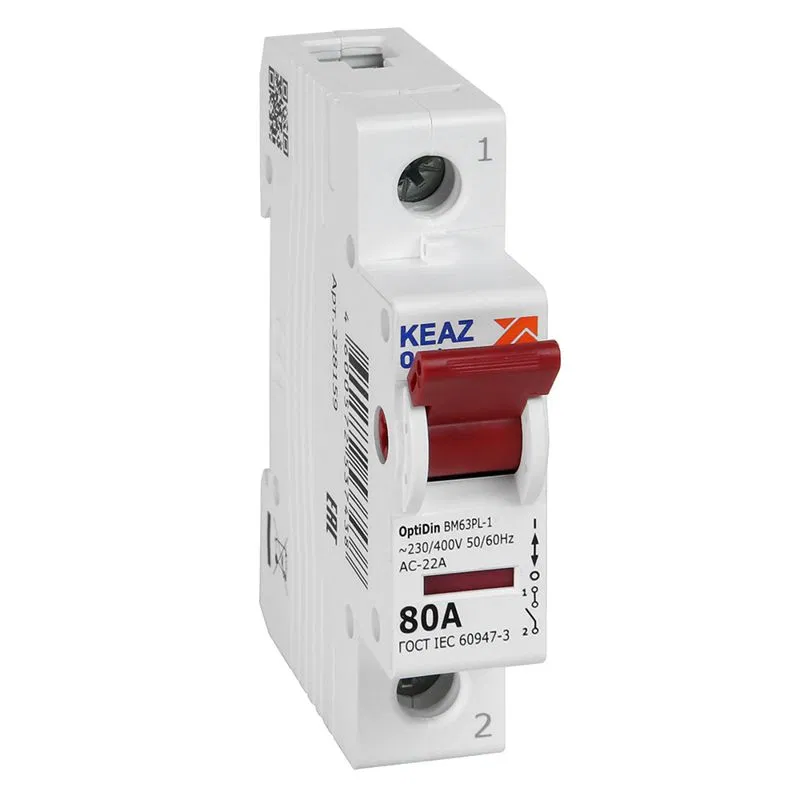 模块式负荷开关 1P 80A OptiDin BM63PL-180-УХЛ3 (ВМ63PL) КЭАЗ 328159