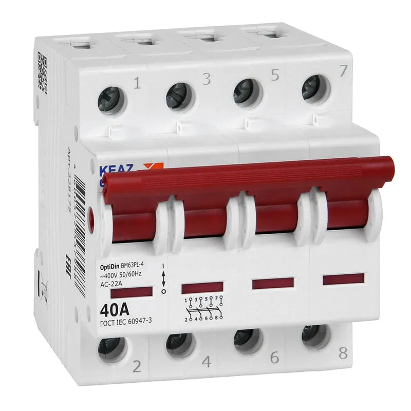 Modular load break switch 4P 40A OptiDin BM63PL-440-UKhL3 (BM63PL) KEAZ 328175