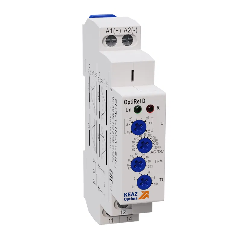 Реле контроля фаз OptiRel D PHS-1-1M-02-PN-1 повышенного и пониженного 1Ф 1СО КЭАЗ 332005