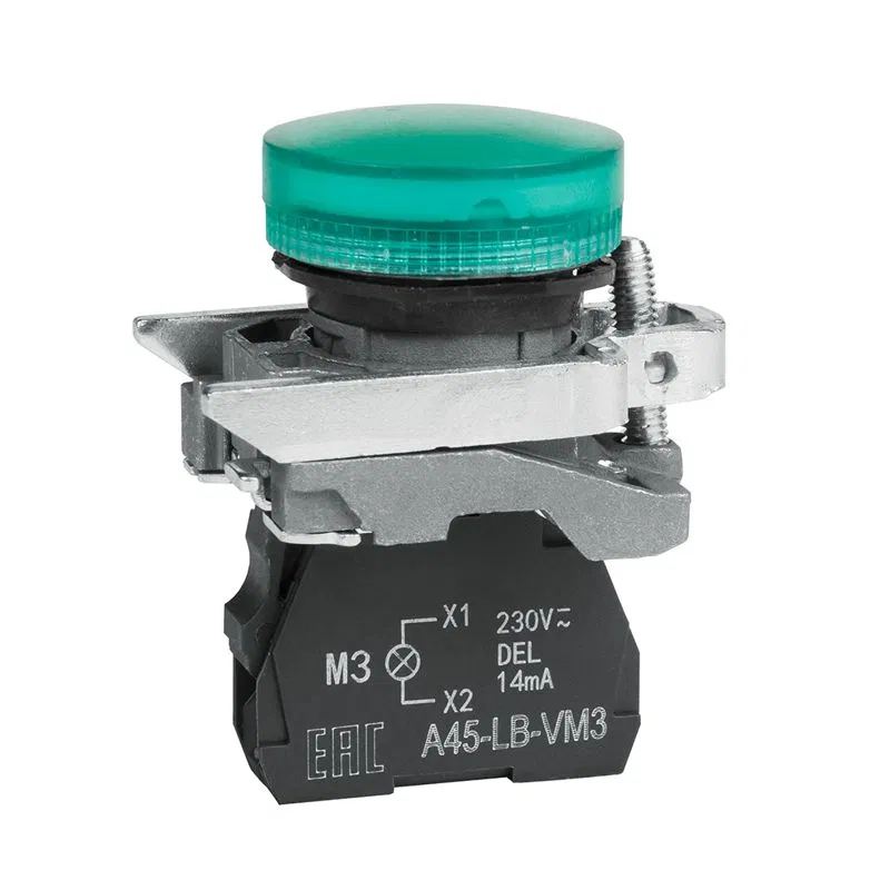 Signal lamp OptiSignal D22 C4-L-M3 green metal 230-240VAC XB4BVM3 КЭАЗ 332174