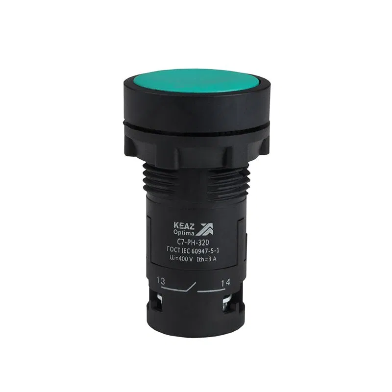 Кнопка с фиксацией OptiSignal Compact D22 С7-PH-320 зел. 2НО XB7NH33 КЭАЗ 362080