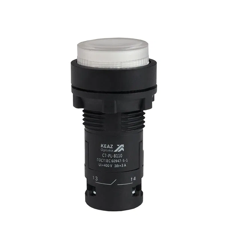 Кнопка с подсветкой OptiSignal Compact D22 С7-PL-M101 бел. 1НЗ 230В AC XB7NW31M2 КЭАЗ 362094