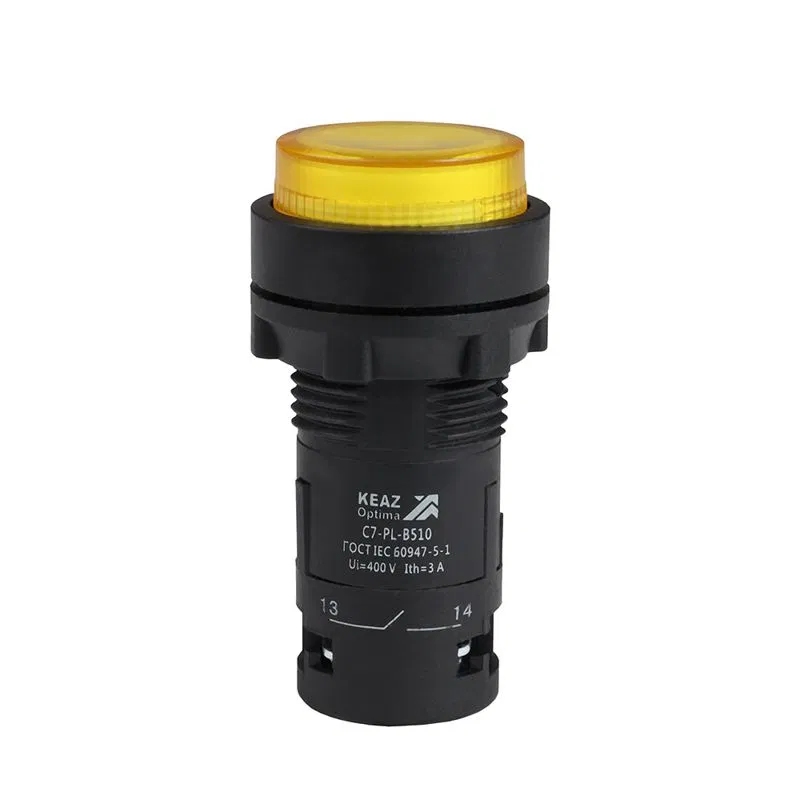 Кнопка с подсветкой OptiSignal Compact D22 С7-PL-M501 желт. 1НЗ 230В AC XB7NW35M2 КЭАЗ 362097