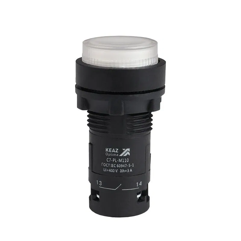 Кнопка с подсветкой OptiSignal Compact D22 С7-PL-M110 бел. 1НО 230В AC XB7NW31M1 КЭАЗ 362099