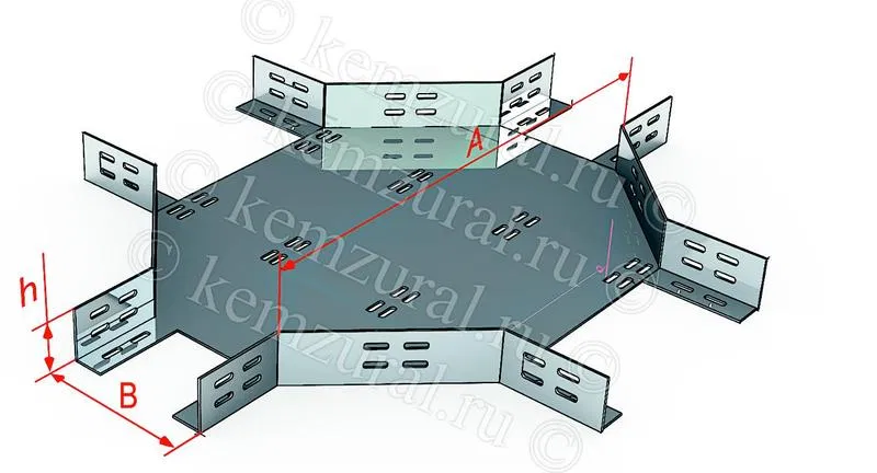 Cross tray KM200x65 tsUT1.5 (S=1.2mm) hot-dip zinc KEMZ 105 203304 29