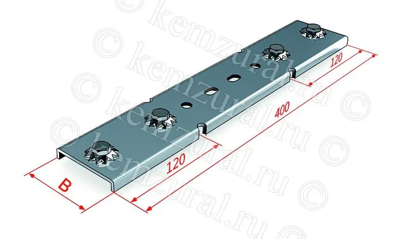 Соединитель переходной НЛ-СПцУТ1.5 борт 50 1.2мм гор. оцинк. КЭМЗ 259 450144 19