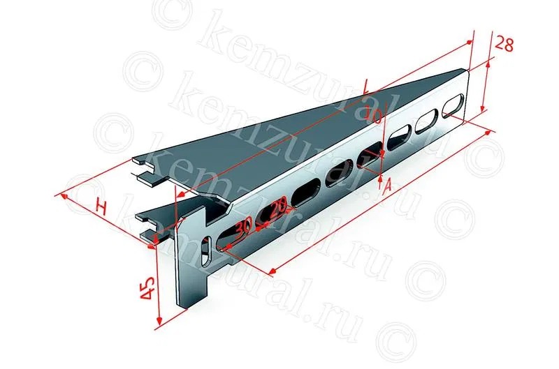 Cable tray K1163 UT1.5 2.5mm steel KEMZ 461 457007 14