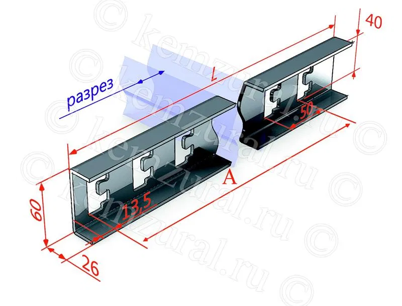 Cable rack K1153 tsUT1.5 hot-dip galvanized KEMZ 462 061206 19