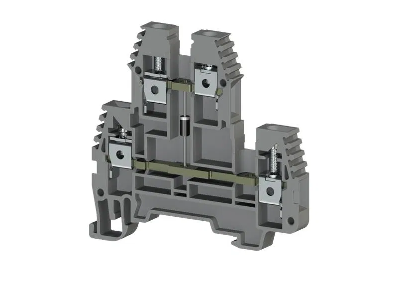 2-tier terminal block 4mm2 with diode grey PIK4ND-B Klemsan 319229