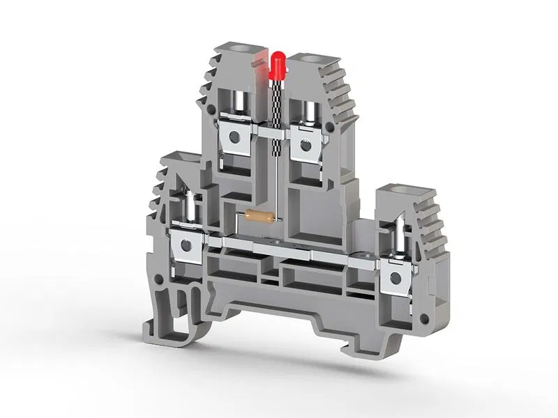 2-tier terminal block 4mm2 with indication 48 VDC ser. PIK4 NLD 48V DC Klemsan 319429