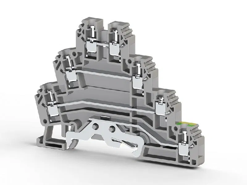 3-tier terminal block with rail contact 2.5mm2 ser. PUK 3T Klemsan 324309