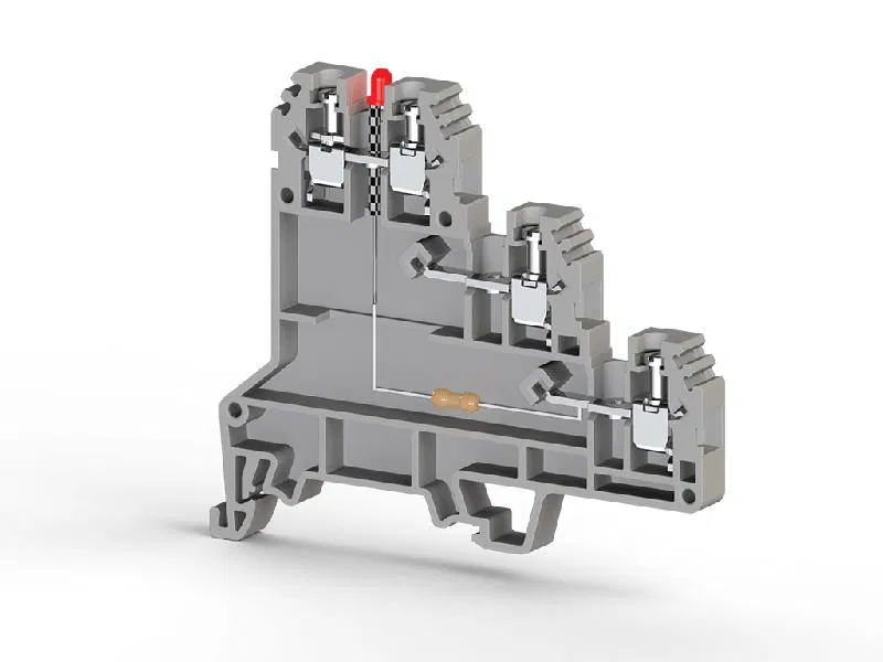 3层传感器接线端子 2.5mm² 带 24 VDC 指示灯 PUK 3 SLD (NPN) Klemsan 324419
